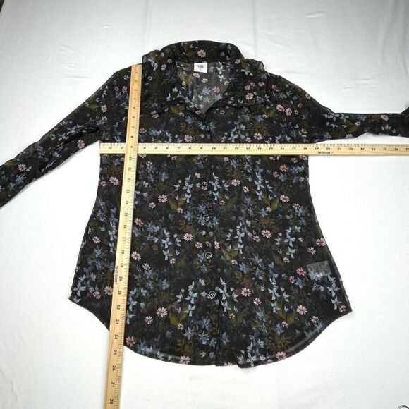 Cabi Sheer Floret Ruffle Long Sleeve Blouse - Picture 8 of 10